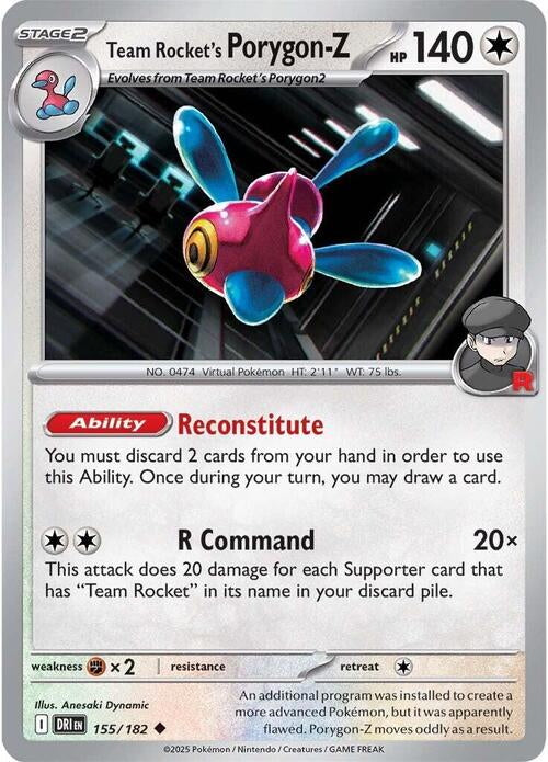 Destined Rivals Team Rocket's Porygon-Z #155/182